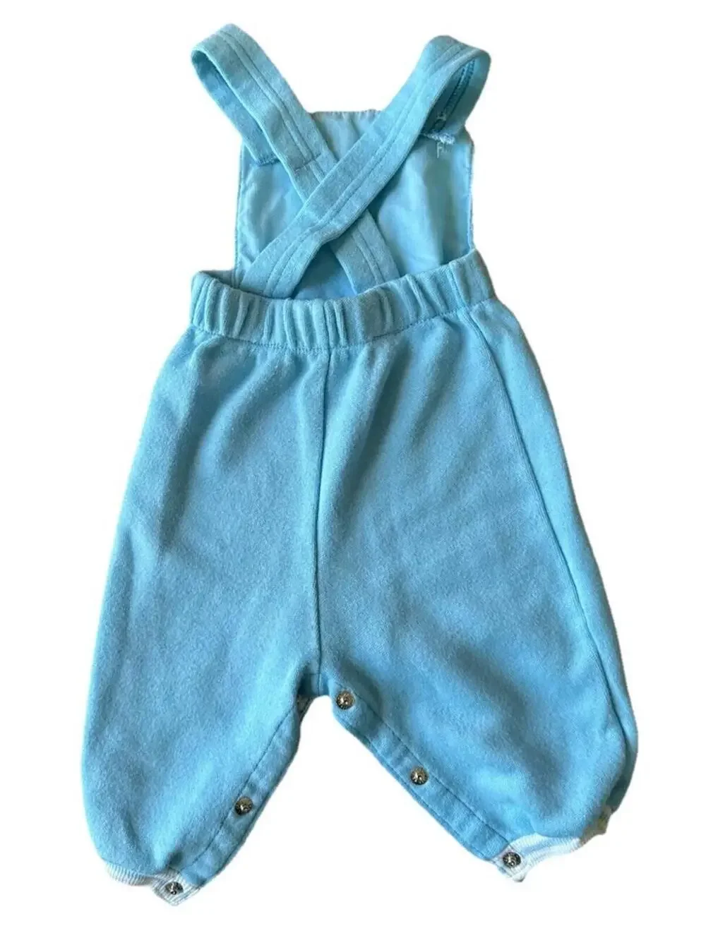 Vintage Carter's Baby Set 3M Blue Overalls Striped Shirt USA